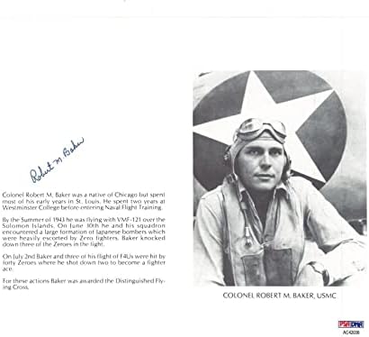 Robert Baker Aláírt 8x10 (d) Psa Dns Ac42038 második Világháború Ace 5v - Dedikált NFL-Fotók