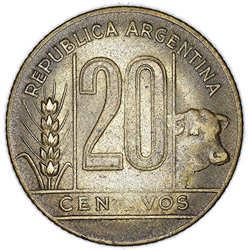 1946 AR Dupla Randi Argentína 20 Centavos Nagyon Jó