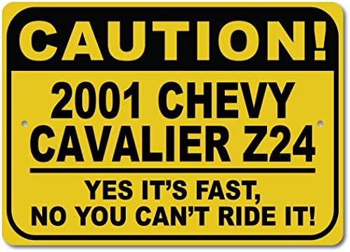 2001 01 CHEVY CAVALIER Z24 Figyelem Gyors Autó Alá, Fém Újszerű Jele, Barlang Fali Dekor, Garázs Jel - 10x14 cm