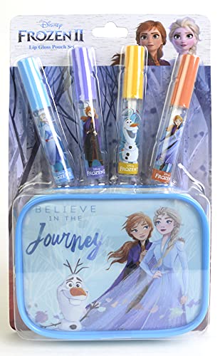 Disney Fagyasztott Szájfény & Tok Set - Smink Készlet Lányoknak - Fagyott Szépség ajándék tok - Szájfény Készlet 4 Különböző