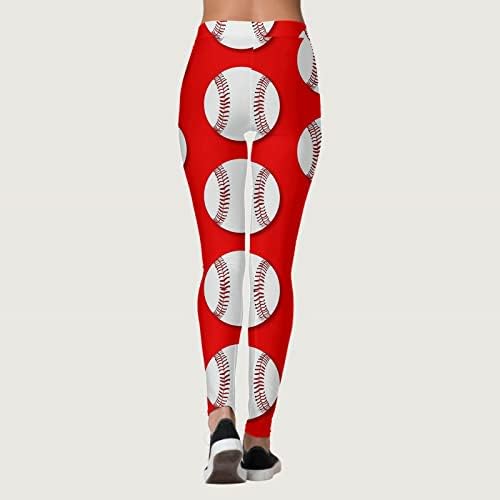 Baseball Nyomtatás Leggings a Nők Magas Derék, Futás, Jóga Leggings Ultra Puha Ecsettel Rugalmas, Kényelmes, Sportos, Tornaterem