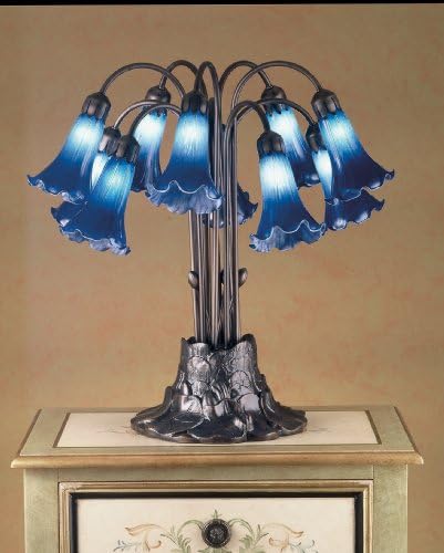 Meyda Tiffany 14397 22 H Kék Tó Lily 10 LT asztali Lámpa