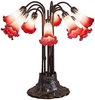 Meyda Tiffany 12301 22 H Rózsaszín/Fehér Tó Lily 10 LT asztali Lámpa