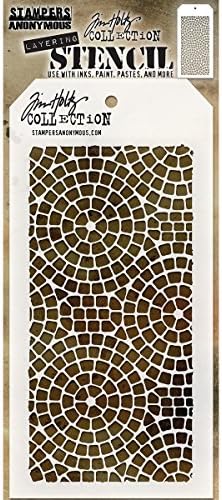Művészeti Gone Wild Tim Holtz Mozaik Stencil, Szintetikus Anyag, 28.4 x 11.4 x 0,1 cm