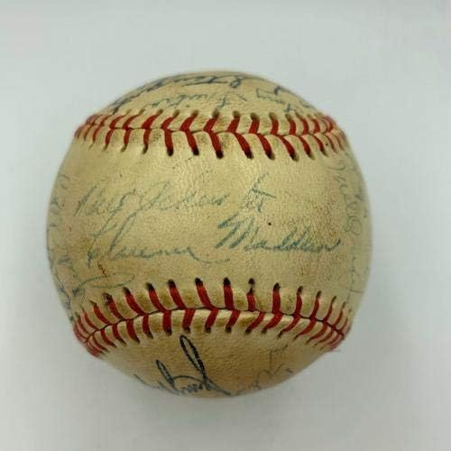 Legkorábbi Ismert Billy Martin 1947 Oakland Oaks Csapat Aláírt Baseball SZÖVETSÉG COA - Dedikált Baseball