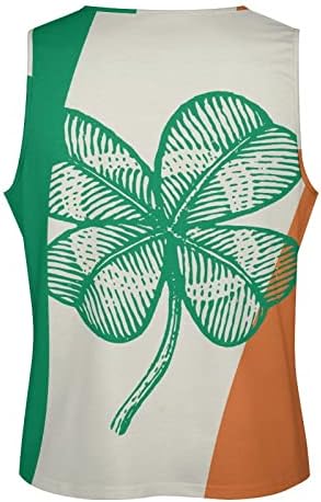 Írország Zászló Shamrock Lóhere Férfi Tartály Tetején Nyári Edzés Pólók Fitness Póló, Ujjatlan