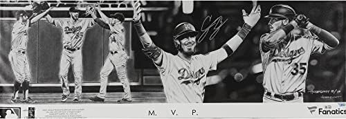 Cody Bellinger Los Angeles Dodgers Keretes Dedikált 20 x 40 MVP Feszített Vászon által Hobrecht Sport Art - Limitált Kiadás