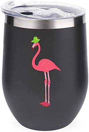 Aranyos Flamingo Üveg Csésze Fedő Szigetelt Rozsdamentes Acél Dobon duplafalú Irodai Otthoni Csésze