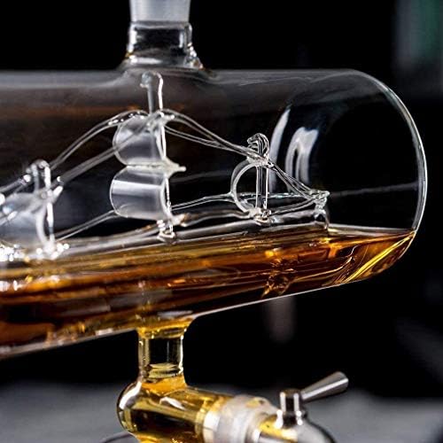 szesz-hordókkal Whiskys Üveget Szett 4 Szemüveg & Tölgyfa Állni, Egyedi Ital Adagoló,Rum&Alkohol
