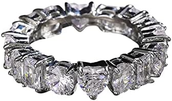 2023 Új Női Ezüst Retro Elegáns Szerelmes Szív Strasszos Gyűrű, Ékszerek, Gyűrűk, Női Divat Teljes Gyémánt Cirkon Gyűrű,