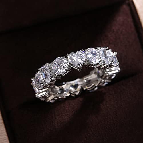 2023 Új Női Ezüst Retro Elegáns Szerelmes Szív Strasszos Gyűrű, Ékszerek, Gyűrűk, Női Divat Teljes Gyémánt Cirkon Gyűrű,