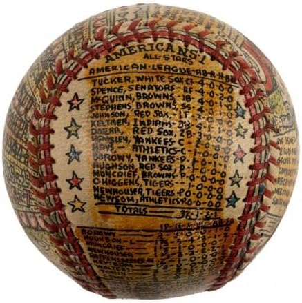 Gyönyörű 1944 All Star Game Kézzel Festett George Sosnak népművészet Aláírt Baseball - Dedikált MLB Művészet