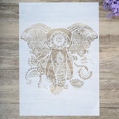 DIY Dekoratív Elefánt Stencil Sablon Festés, Falak, Bútorok Kézműves (A4-es Méret)