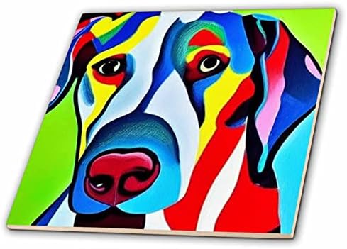 3dRose vicces, Aranyos Művészi Színes, Dán dog Kiskutya Picasso Style Art - Csempe (ct-372221-1)