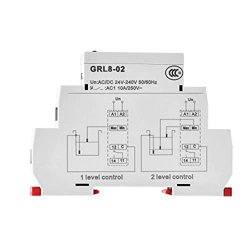 GAEYAELE GRL8 Folyékony Időzítő Vezérlő Relé Elektronikus folyadékszint Szabályzó 10A AC/dc 24 vac-240V