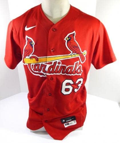 2021 St. Louis Cardinals Edmundo Sosa 63 Játék Kiadott Pos Használt Piros Mez 46T 1 - Játék Használt MLB Mezek