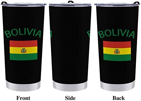 Zászló Bolívia Divat Rozsdamentes Acél Szigetelt Autó Kupa Dupla falú Bögre Utazási Forgatagban Fedő