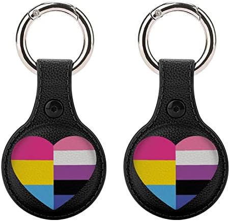 Genderfluid Pansexual Szív tartó AirTag kulcstartó TPU Védő burkolata Lokátor Tag a Tárca Poggyász Háziállat