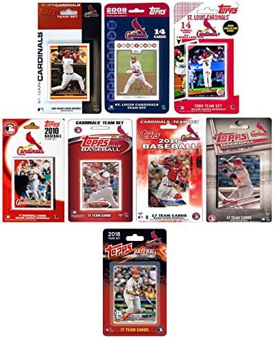 C&I Műtárgy MLB St. Louis Cardinals Férfi CARDINALS818TSMLB St. Louis Cardinals 8 Különböző Engedélyezett Trading Card Csapat