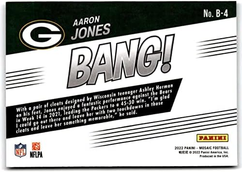 2022 Panini Mozaik Bang 4 Aaron Jones-t a Green Bay Packers NFL Labdarúgó-Trading Card