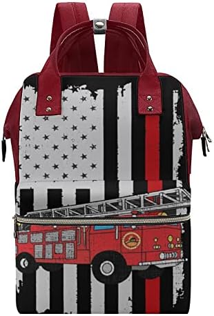 Tűzoltó Tűzoltó Amerikai Zászló Nyomtatott Táskában Baba Bagpack Gyapjas Zsákokat Vízálló Utazási válltáska, Anya-Apa