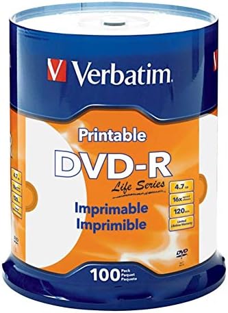 Verbatim® Life Sorozat DVD-R Nyomtatható Lemez Orsó, Csomag 100
