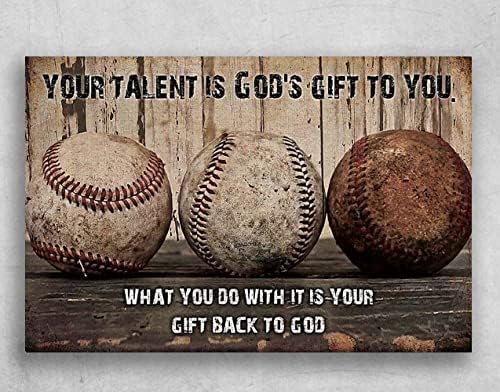 A Baseball-Labda – A Tehetség Isten Ajándéka, Amit csinálsz, Az Az, Ajándék Vissza (Papír, Keretben, 17x11)