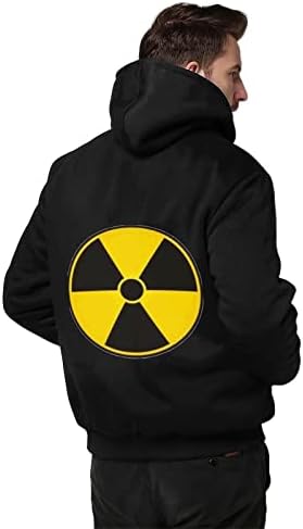 Nukleáris Sugárzás Figyelmeztetés Férfi Kapucnis Cipzáras Fel Melegítőfelső Nehéz, Vastag Kabát, Meleg Téli Kabát