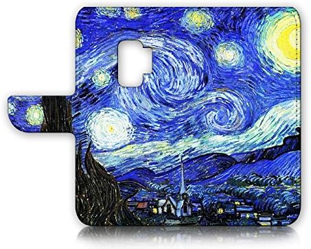 (a Samsung S9+ / Galaxy S9 Plus) Flip Pénztárca burkolata & képernyővédő fólia Csomag - A0066 A Csillagos Éjszaka Van Gogh