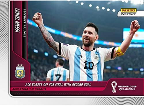 2022 Panini Azonnali világbajnokság Lionel Messi 108 - Ace Blast Off Végleges, a Rekord Cél -12/13/22 -Foci Trading Card