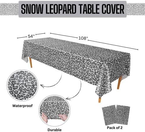 Snow Leopard Táblázat tartalmazza (Csomag 2) - 54x108 XL - Snow Leopard Fél Ellátás, Állat Print Témájú Díszítések, csíkos,