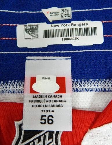 A New York Rangers Játék, Üres Kiadott Fehér Távol Jersey Reebok 56 DP40470 - Játék Használt NHL-Mezek