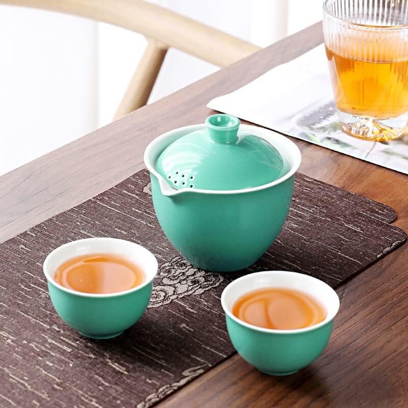 együtt Utazó Táska 2 Csésze Kínai Kung-Fu Tea Set utazó Szett Kerámia Hordozható Porcelán Teáskanna Teaset Gaiwan egy Csésze