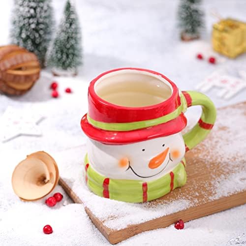 PRETYZOOM 2db Karácsonyi Kerámia Bögre 3D-s Mosolygó Arca Hóember Csésze Vizet Iszik Csésze Tea, Tej, Gyümölcslé, Reteszek,
