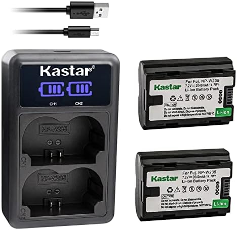 Kastar NP-W235 LED2 USB Akkumulátor Töltő Kompatibilis a Fujifilm X-H2 tükör nélküli Fényképezőgép Fujifilm X-H2 tükör nélküli