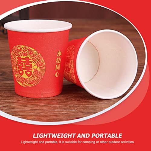 Didiseaon Esküvői Bor Csésze 100-as Kínai Esküvői papírpohár Hagyományos Eldobható poharat Xi Ital Csésze Vörös Kávés Csészét