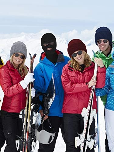 SATINIOR 2-Lyuk Kötött Teljes előlapot Ski Nyak Gaiter, Téli Balaclava Meleg Kötött Sapka a Szabadtéri Sportok