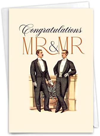 NobleWorks Vicces Esküvői Gratulálok üdvözlőlap 5 x 7 Hüvelyk Boríték (1 Kártya) Gratulálok, Köszönöm YouMarried Férfiak