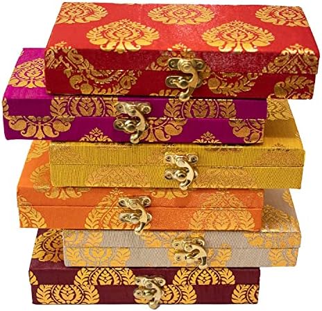 Jaipur Ace Nyomtatott Dekoratív Shagun Készpénz Doboz Esküvői Ajándék Ékszer Wrap Válogatott Meghatározott Tarka Gaddi Doboz