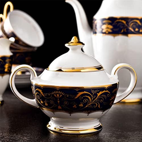 SDFGH Európai 15pcs Finom porcelán Design Teás Készlet Kerámia Porcelán kannában a Csészét Délutáni Tea Szett Gold line Design
