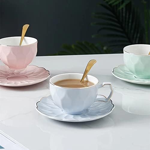 fanquare Zöld Mintás Teás Csészét Set 1, Porcelán kávéscsésze, a Nők, a Modern Tea Party Kupa, 7 Uncia