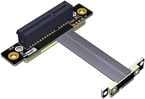 Csatlakozó PCI-Express 4X 1X Hosszabbító Kábel 8Gbps PCI-E 1X, hogy 4X Kelő Extender Kettős Függőleges 90 ° Szalag Kábel