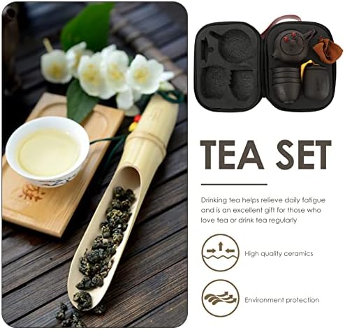 BESPORTBLE Kupa Meghatározott Kínai Teás Készlet 1 Készlet Kerámia Teáskanna Meghatározott Utazási Tea Szett Tároló Táska