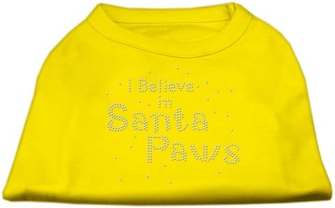 Délibáb Pet Termékek 10-es azt Hiszem, a Santa Paws Nyomtatás Póló Háziállat, Kicsi, Sárga