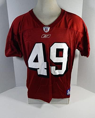 2002-ben a San Francisco 49ers 49 Játék Kiadott Piros Gyakorlat Jersey 968 - Aláíratlan NFL Játék Használt Mezek