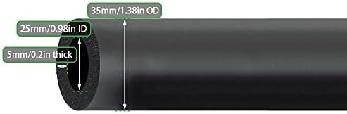 Cső Szigetelés Hab Cső a Markolat Támogatás Méret 25mmID X 5mmTHK,1m/3.3 ft L,Fekete