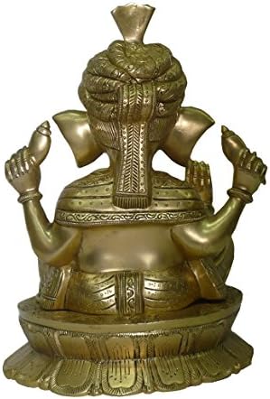 BHARAT HAAT Brass Fém Ganesh (Fia Shiva) Ül Áldás Pozíció (Turbán), valamint Hihetetlen Művész BH02583