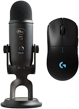 Logitech G Pro Vezeték nélküli Gaming Mouse a Esports Fokozatú Teljesítmény, Kék Yeti USB, Mikrofon, Kék VO!CE-Hatások –