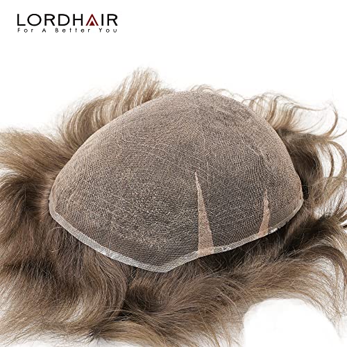 Lordhair Parókát a Férfiak Európai emberi haj Teljes francia Csipke Póthaj，Bázis Mérete 8x10 hüvelyk hajátültetés Rendszer