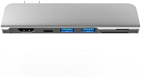 GENIGW USB 3.1 C-Típusú Adaptert, Hub, hogy a 4K Thunderbolt 3 USB C Hub Elosztó 3.0 TF SD Olvasó helyére PD (Szín : Szürke)